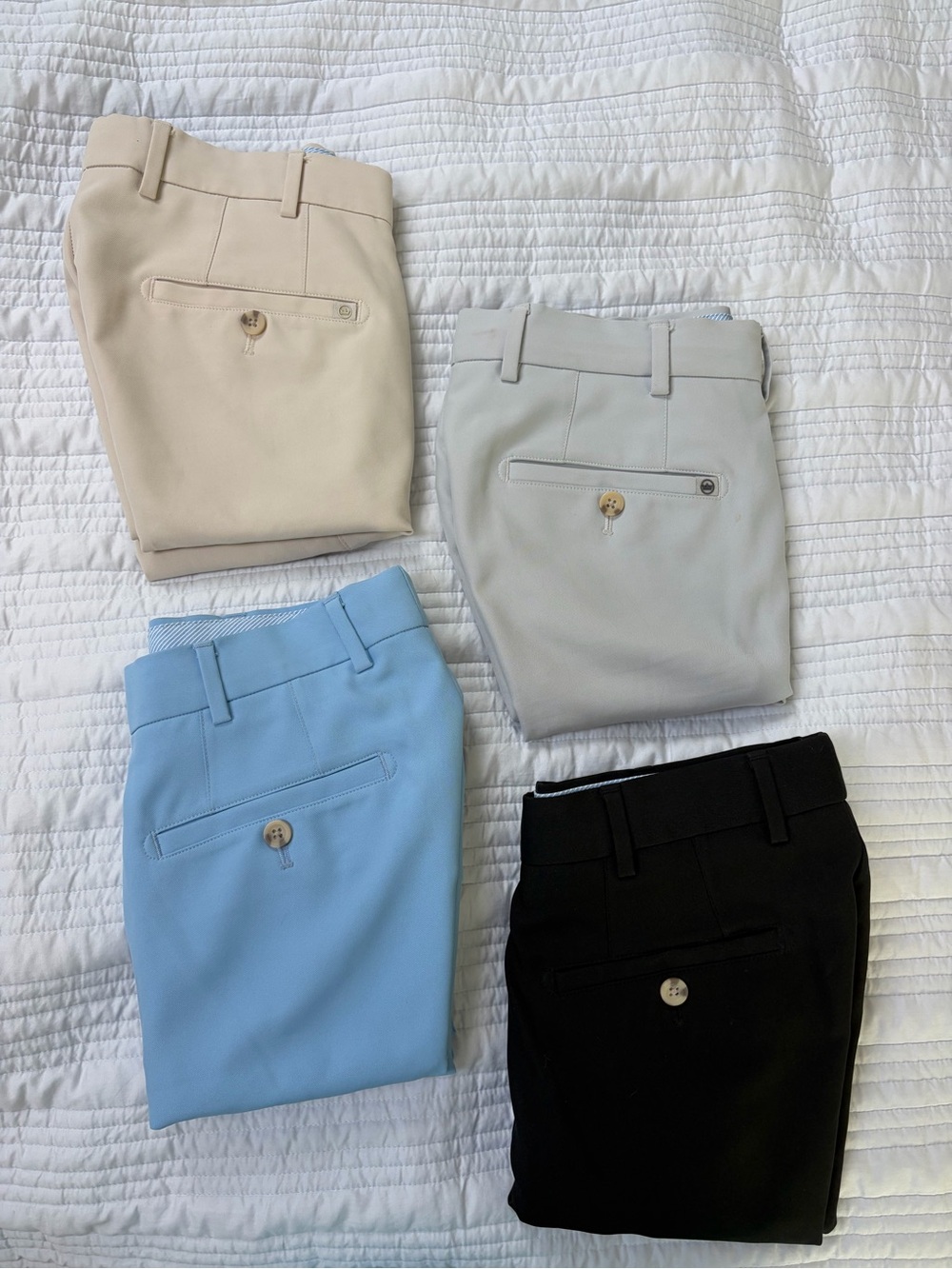Peter Millar Four-Pack Dress Shorts in Beige, Light Gray, Sky Blue & Black